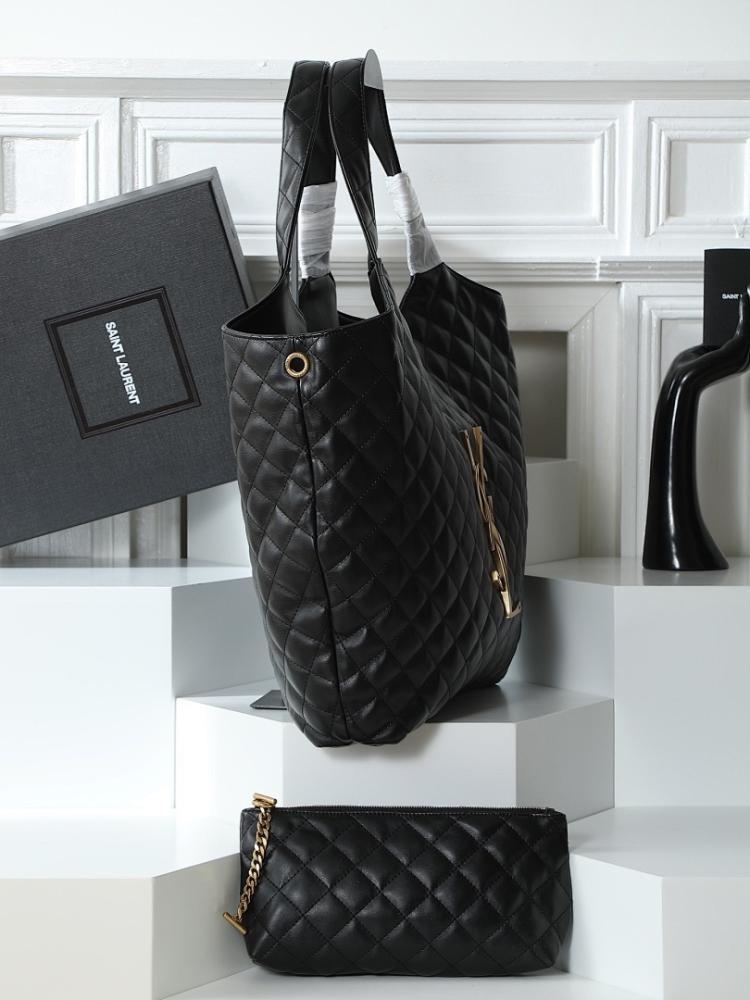 Icare Black Leather Shoulder Bag