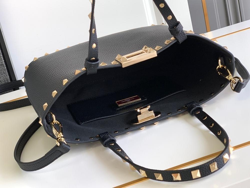 Italian-Inspired Luxury Studded Calfskin Shoulder Bag
