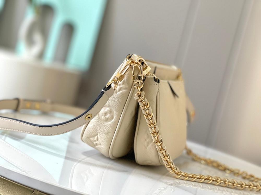 Elegant Refined Gold Monogram Jacquard Shoulder Bag