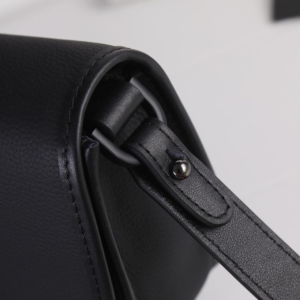Elegant Stylish Black Printed Calfskin Shoulder Bag