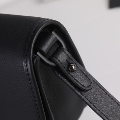 Elegant Stylish Black Printed Calfskin Shoulder Bag