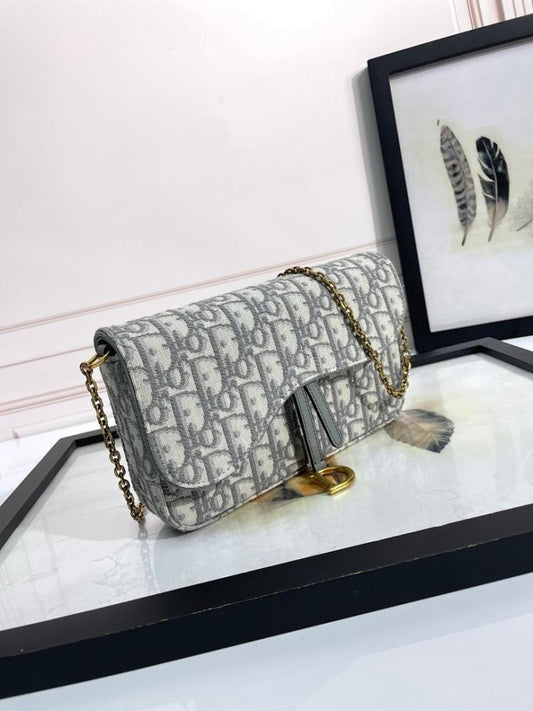 Saddle Grey Printed Shoulder Bag