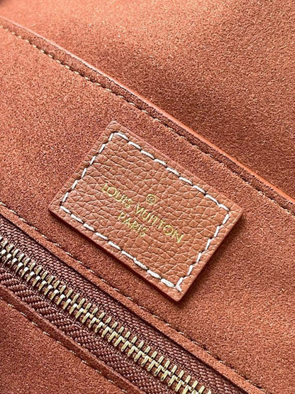 Modern Elegant Gold Monogram Calfskin Messenger Bag