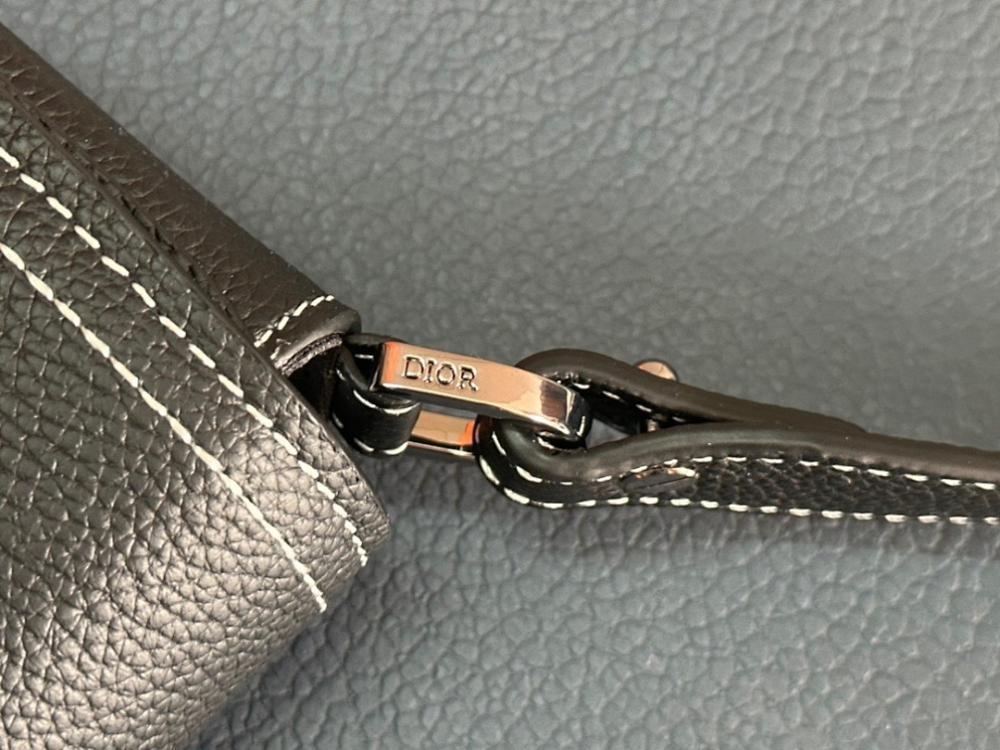 Saddle Grey Calfskin Shoulder Bag