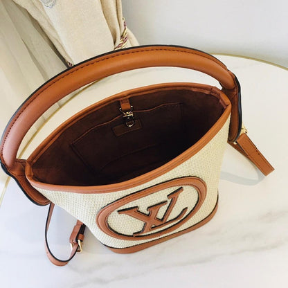 Modern Italian-Inspired Woven Raffia Tote Bag