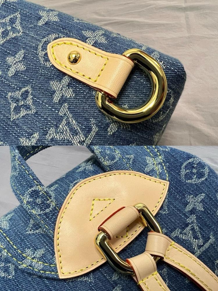 Modern Refined Embroidered Denim Backpack