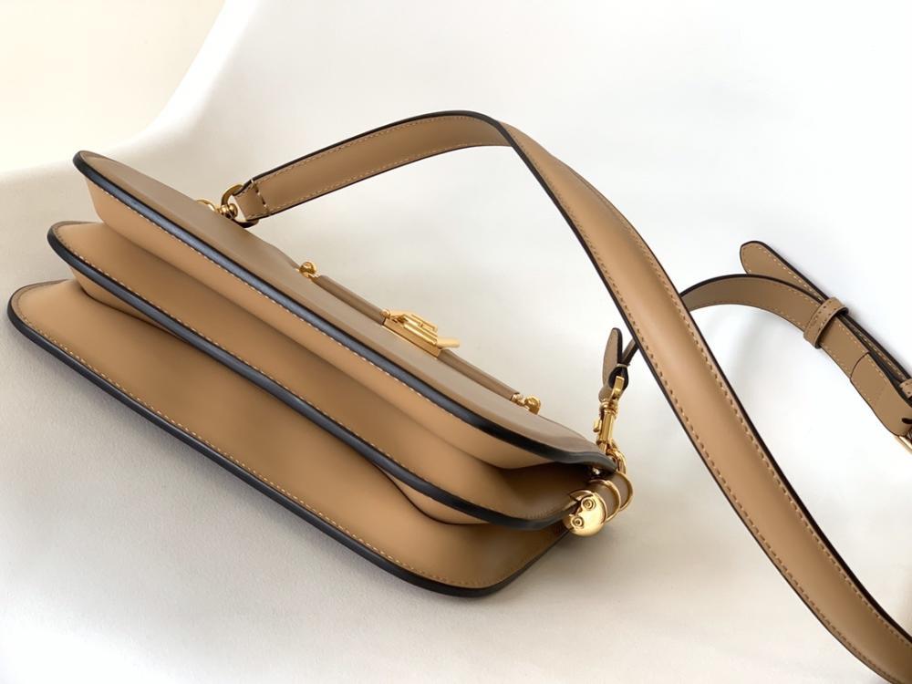 Gold Leather Crossbody Bag
