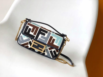 Embroidered Top Handle Bag