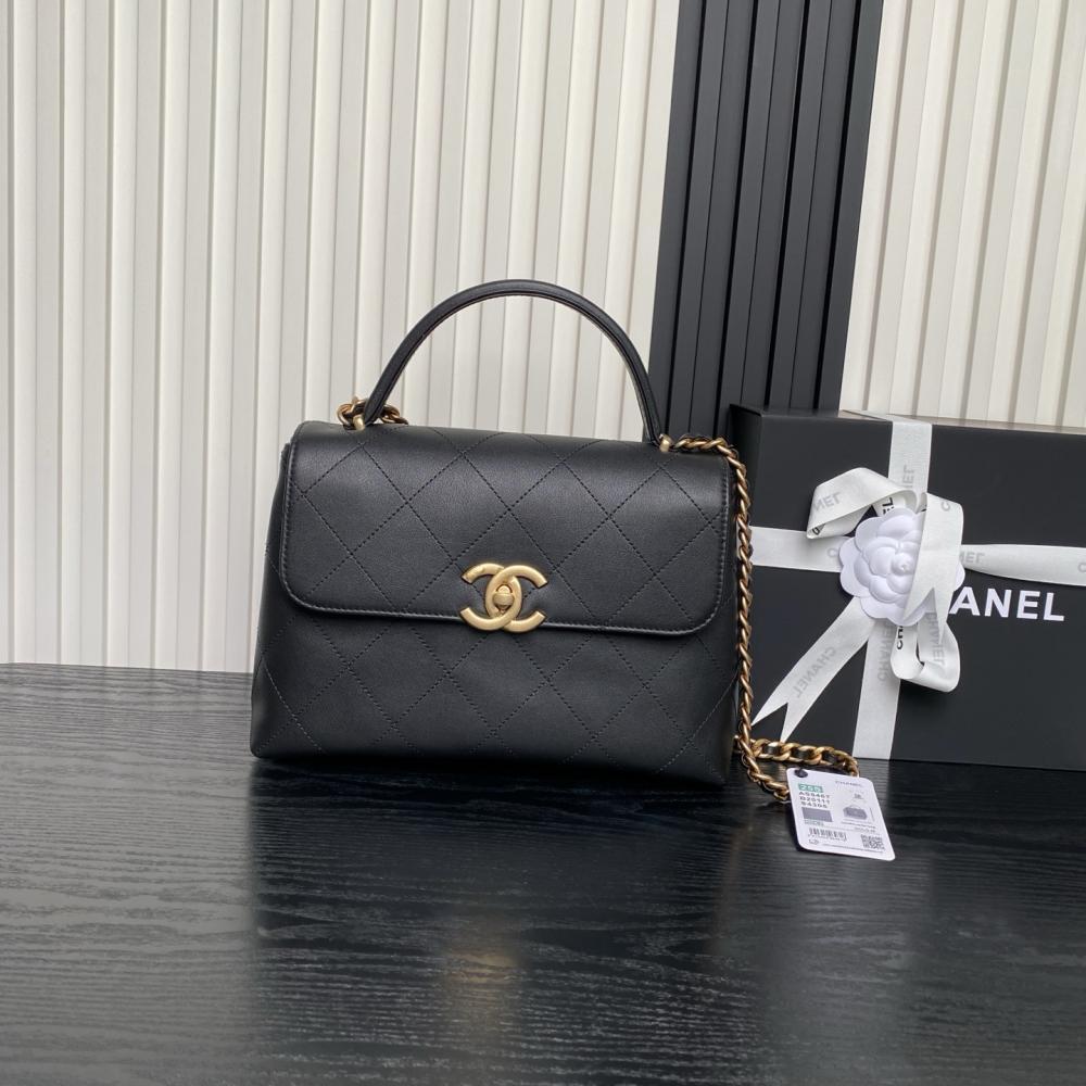 Gold Calfskin Top Handle Bag