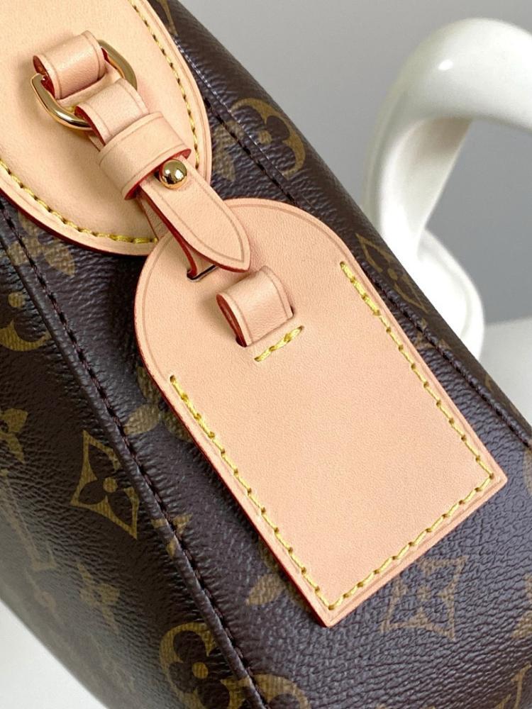 Modern Italian-Inspired Monogram Calfskin Top Handle Bag