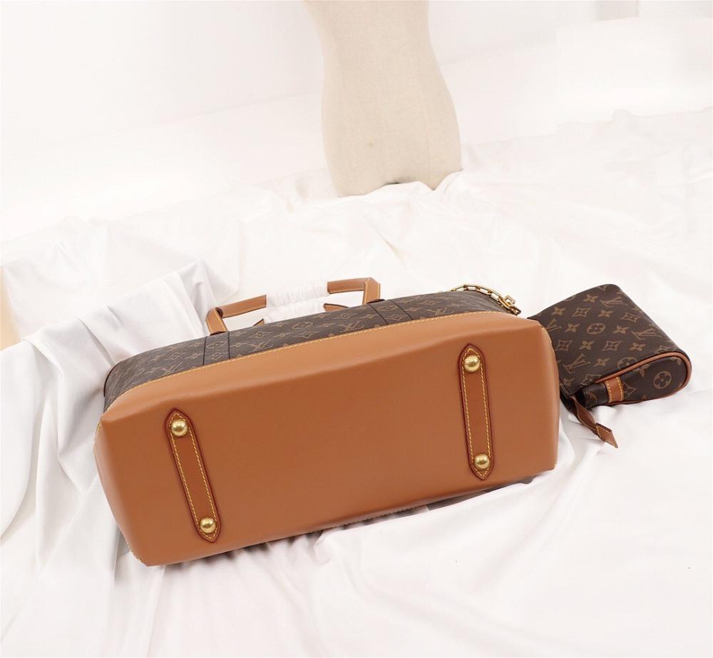 Modern Monogram Leather Tote Bag