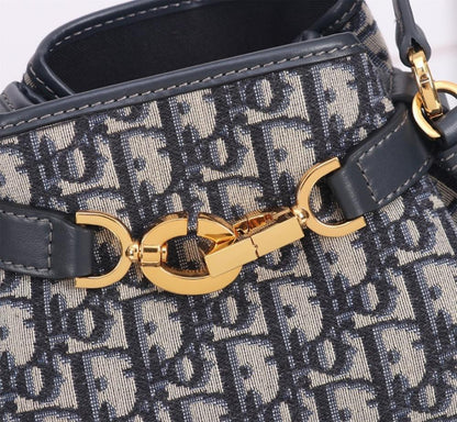 Modern Refined Blue Calfskin Crossbody Bag