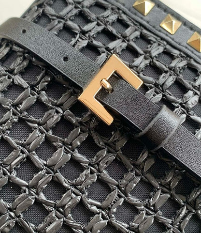 Modern Italian-Inspired Woven Raffia Crossbody Bag