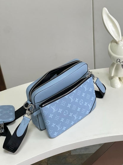 Italian-Inspired Luxury Monogram Calfskin Shoulder Bag