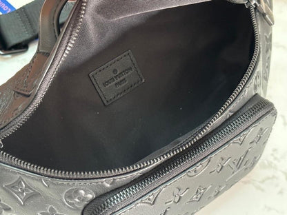 Modern Elegant Monogram Leather Shoulder Bag