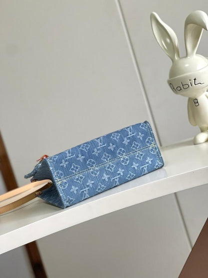 OnTheGo Blue Woven Denim Shoulder Bag
