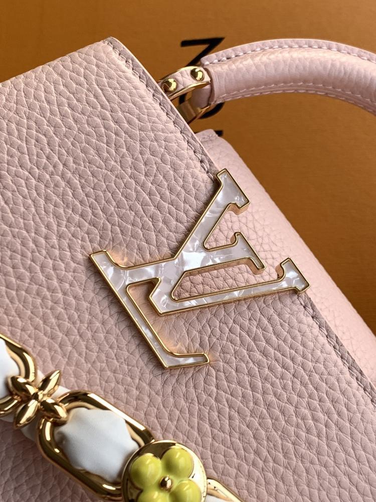Gold Leather Top Handle Bag