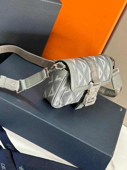 Luxury Stylish Grey Leather Shoulder Bag