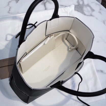 Modern Woven Lambskin Top Handle Bag