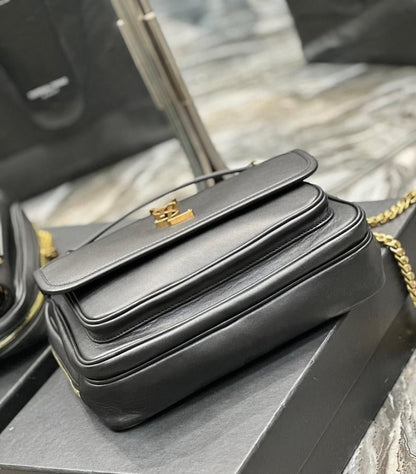 Modern Elegant Gold Calfskin Shoulder Bag