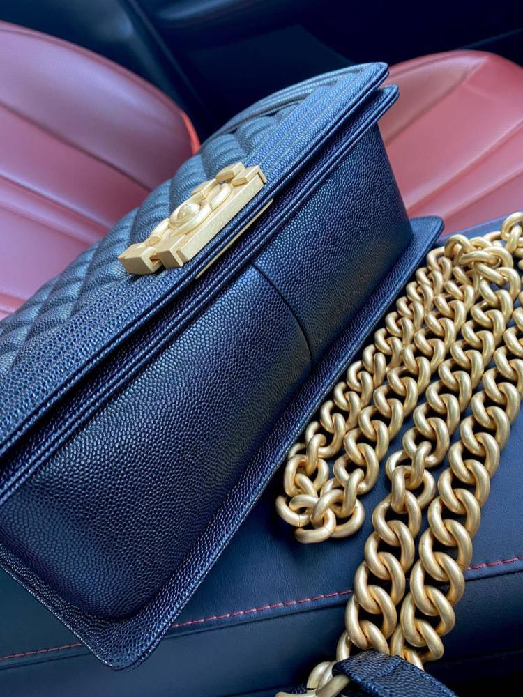 Gold Leather Top Handle Bag