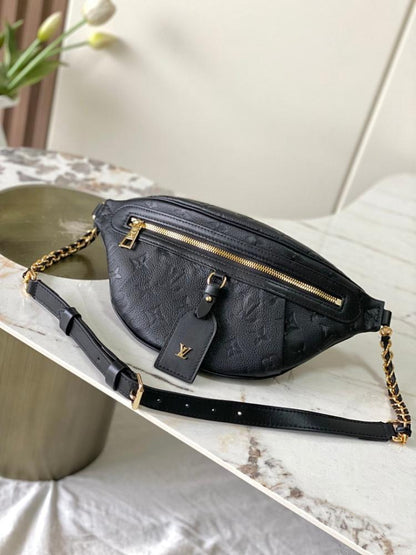 Modern Elegant Gold Monogram Leather Shoulder Bag