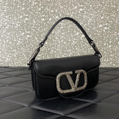Crystal-Embellished Calfskin Top Handle Bag
