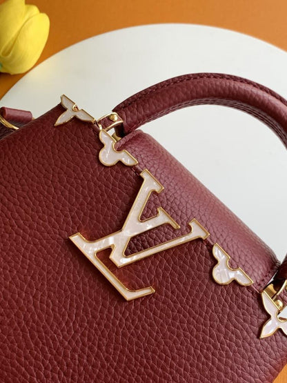 Monogram Leather Top Handle Bag