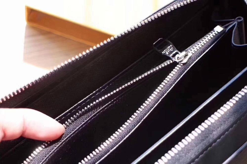 Classic Elegant Black Monogram Leather Wallet