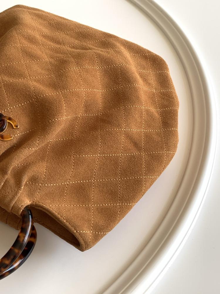 Suede Top Handle Bag