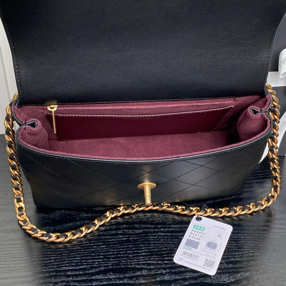 Gold Calfskin Top Handle Bag