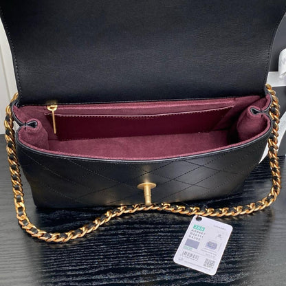 Gold Calfskin Top Handle Bag
