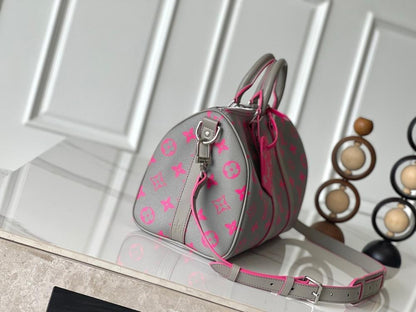 Keepall Monogram Leather Travel Bag