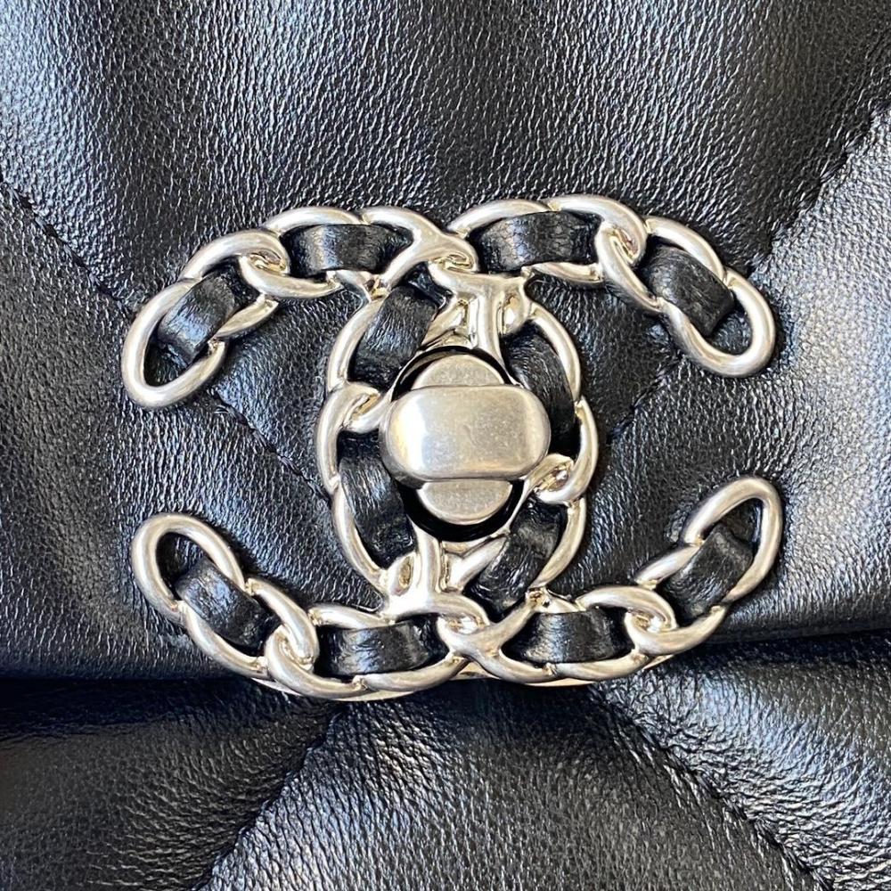 Silver Quilted Top Handle Bag