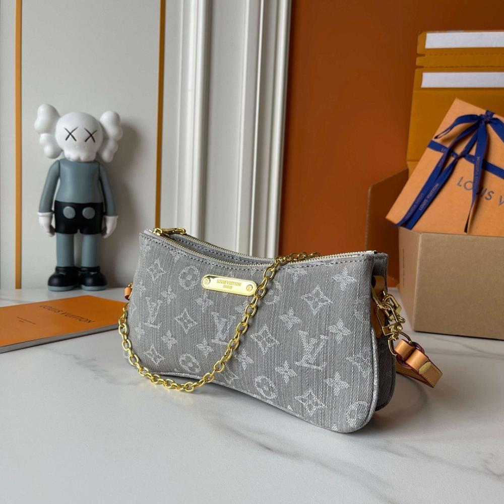Modern Gold Denim Shoulder Bag – Limited Edition