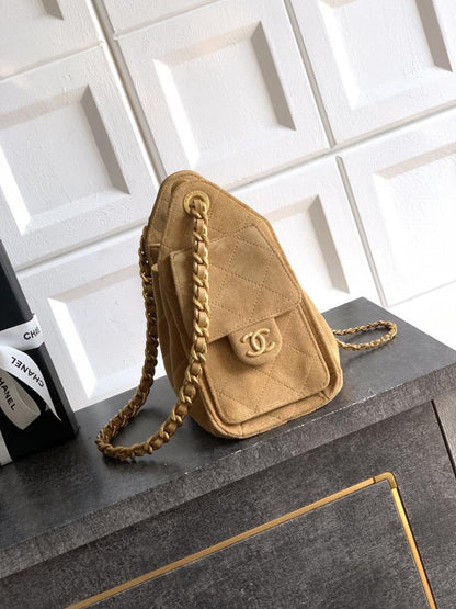 Gold Leather Bucket Bag
