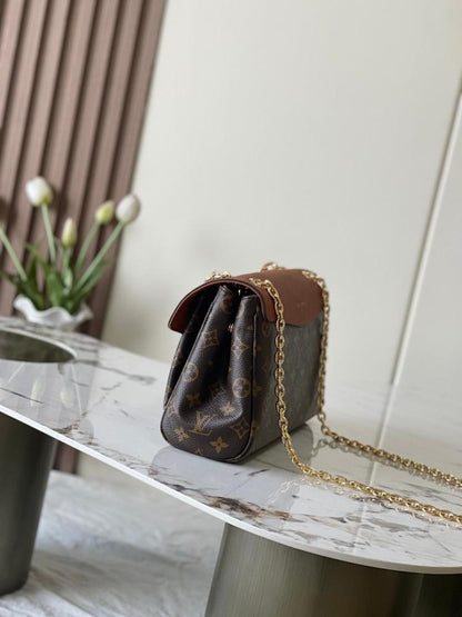 Modern Stylish Gold Monogram Leather Crossbody Bag