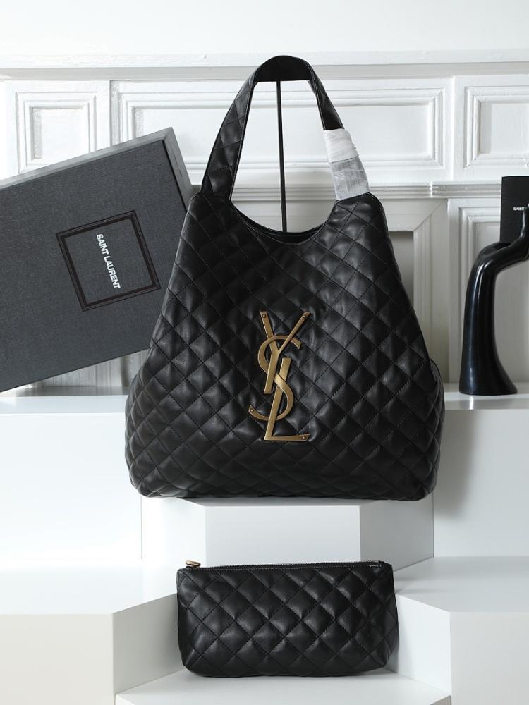 Icare Black Leather Shoulder Bag