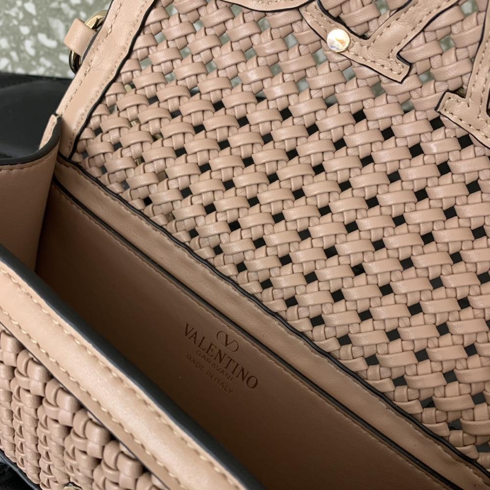 Woven Calfskin Top Handle Bag
