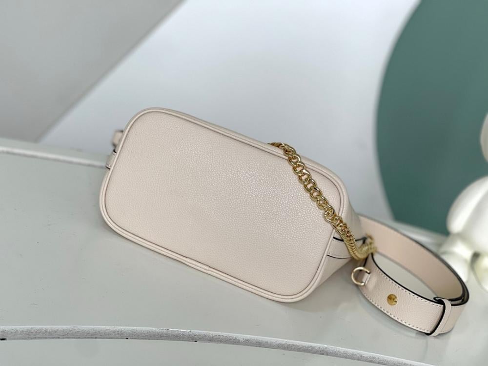Classic Elegant Gold Calfskin Bucket Bag