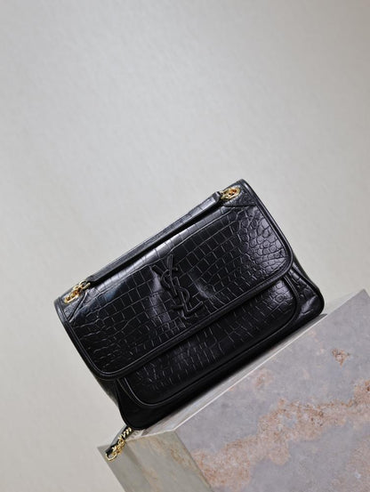 Gold Leather Top Handle Bag