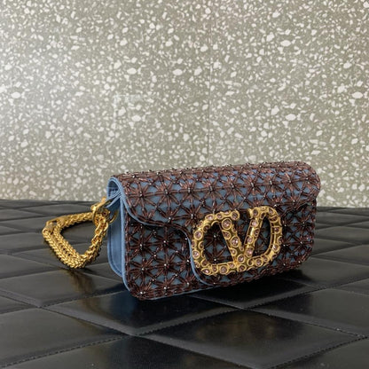 Crystal-Embellished Top Handle Bag