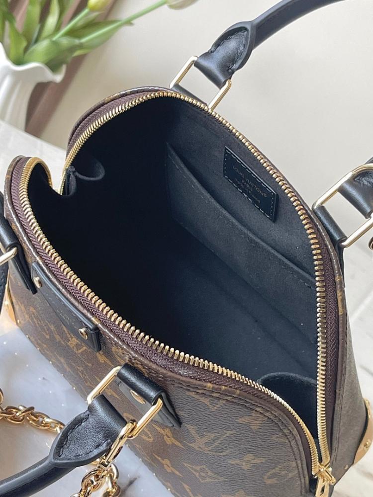 Alma Monogram Leather Shoulder Bag