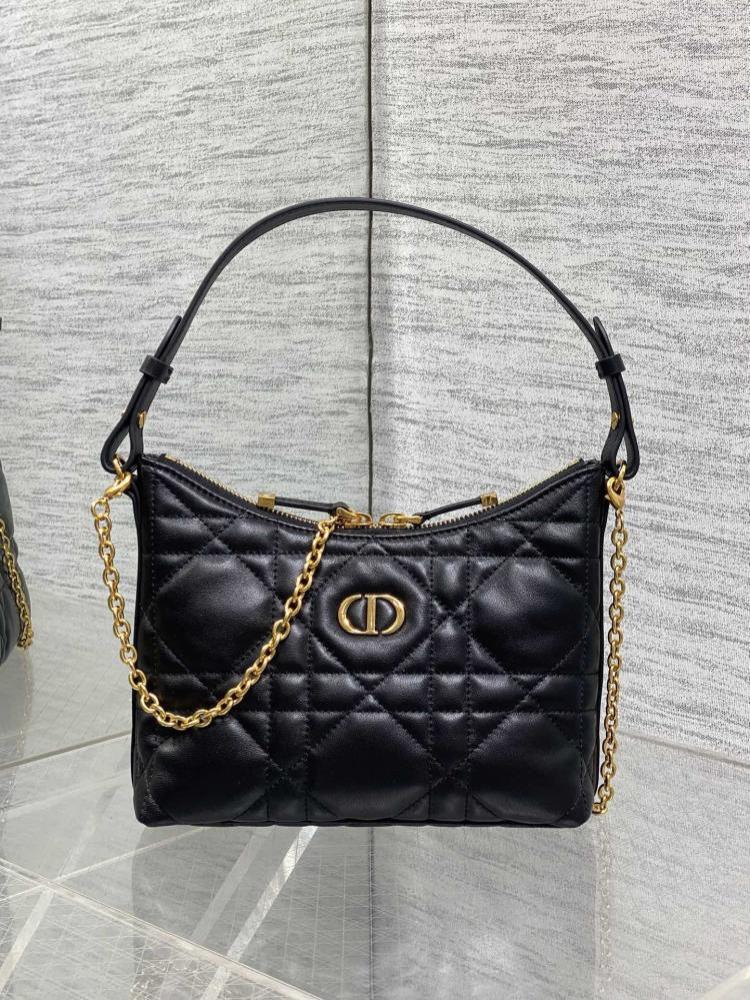 Embroidered Lambskin Shoulder Bag