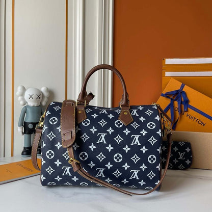 Speedy P9 Bandouliere Monogram Leather Top Handle Bag