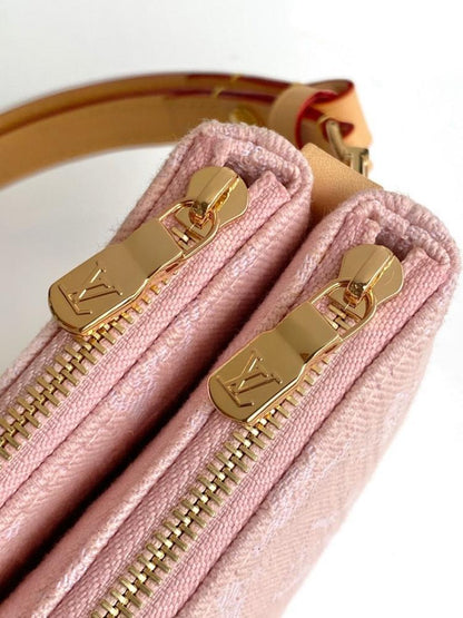 Italian-Inspired Elegant Gold Monogram Leather Crossbody Bag