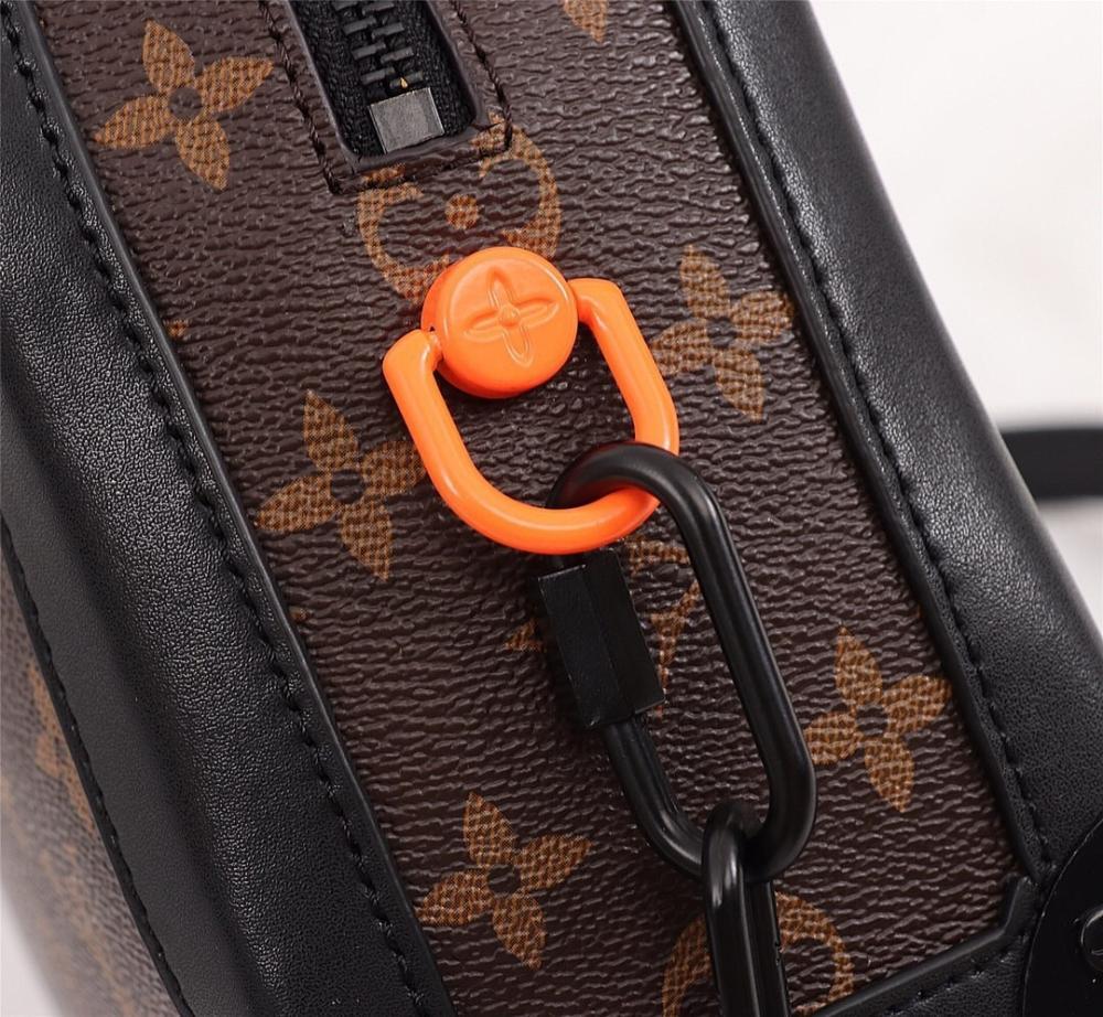Modern Stylish Black Monogram Calfskin Shoulder Bag