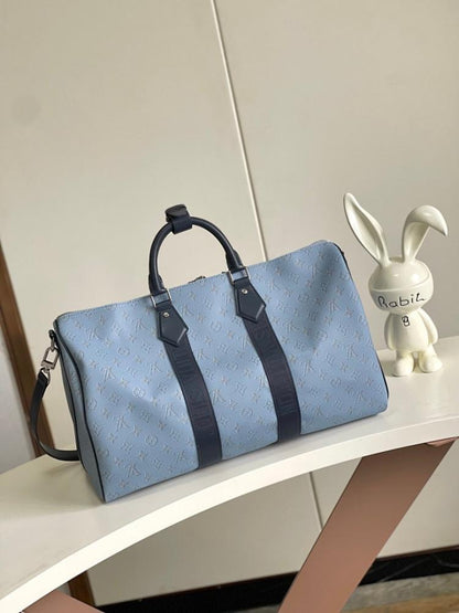 Keepall Monogram Leather Travel Bag
