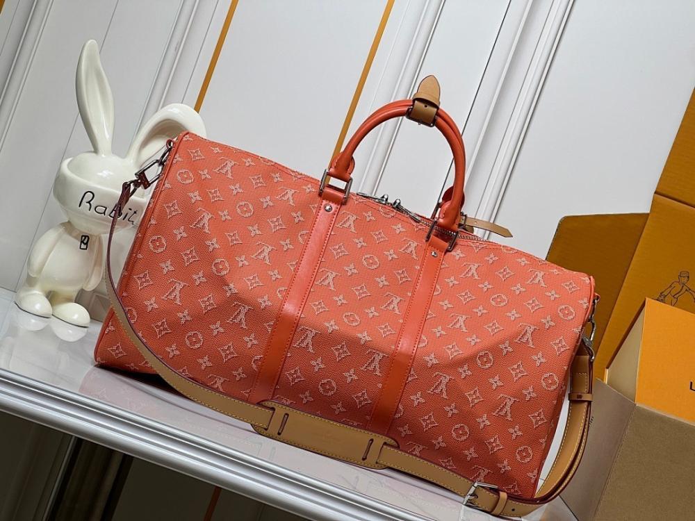 Keepall Monogram Leather Travel Bag