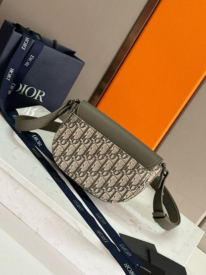 Saddle Printed Leather Shoulder Bag